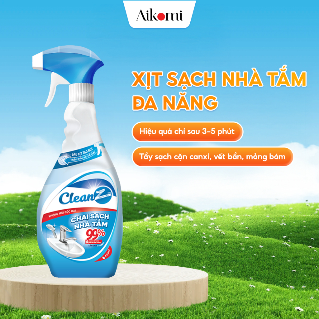 Xịt Sạch Nhà Tắm Đa Năng CLEANZ Vệ Sinh Nhà Tắm Chống Ăn Mòn Inox Vệ ...