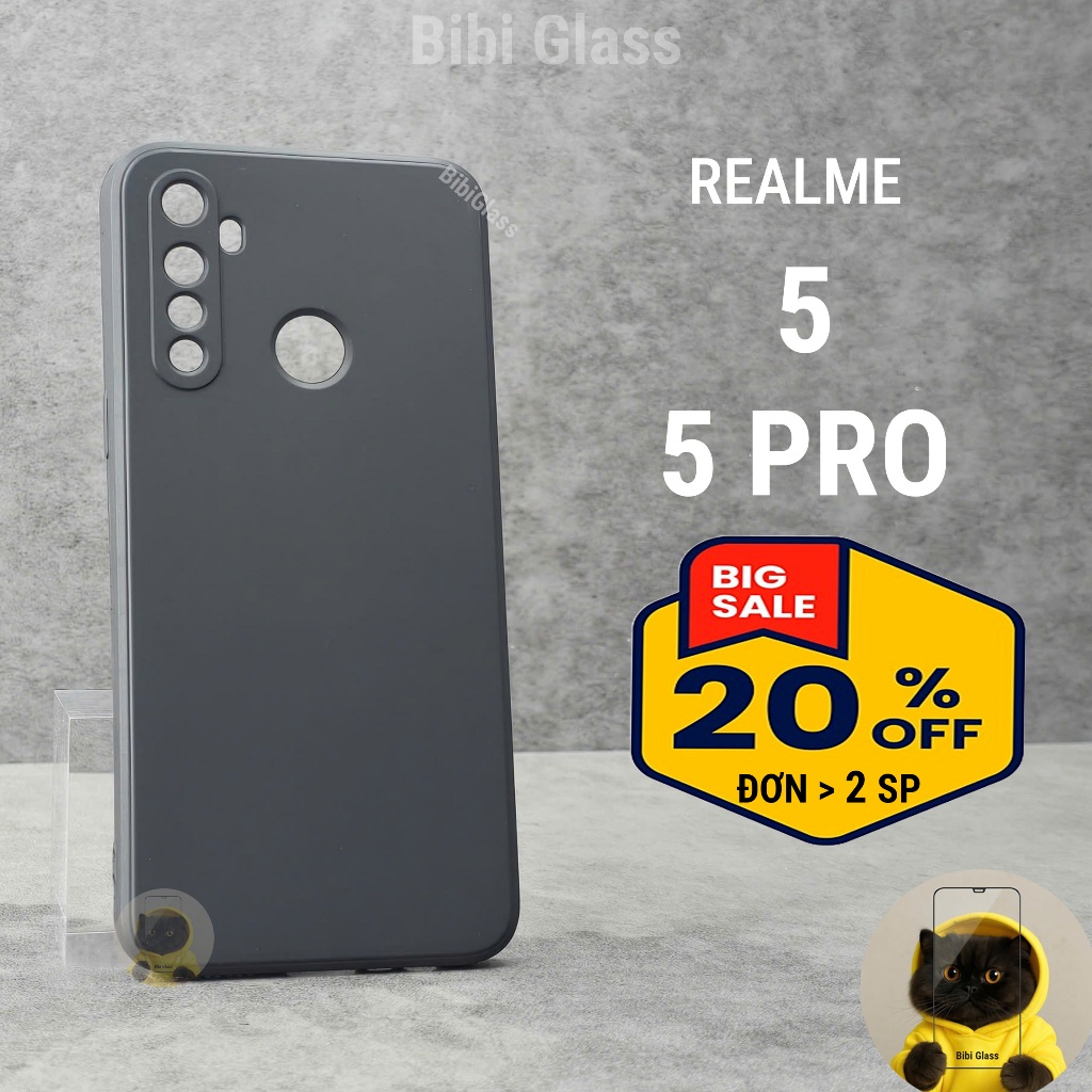 Ốp lưng realme 5, 5s, 5i, 6i, 5 pro bảo vệ cam điện thoại toàn diện cạnh vuông nhựa dẻo tpu bibi glass