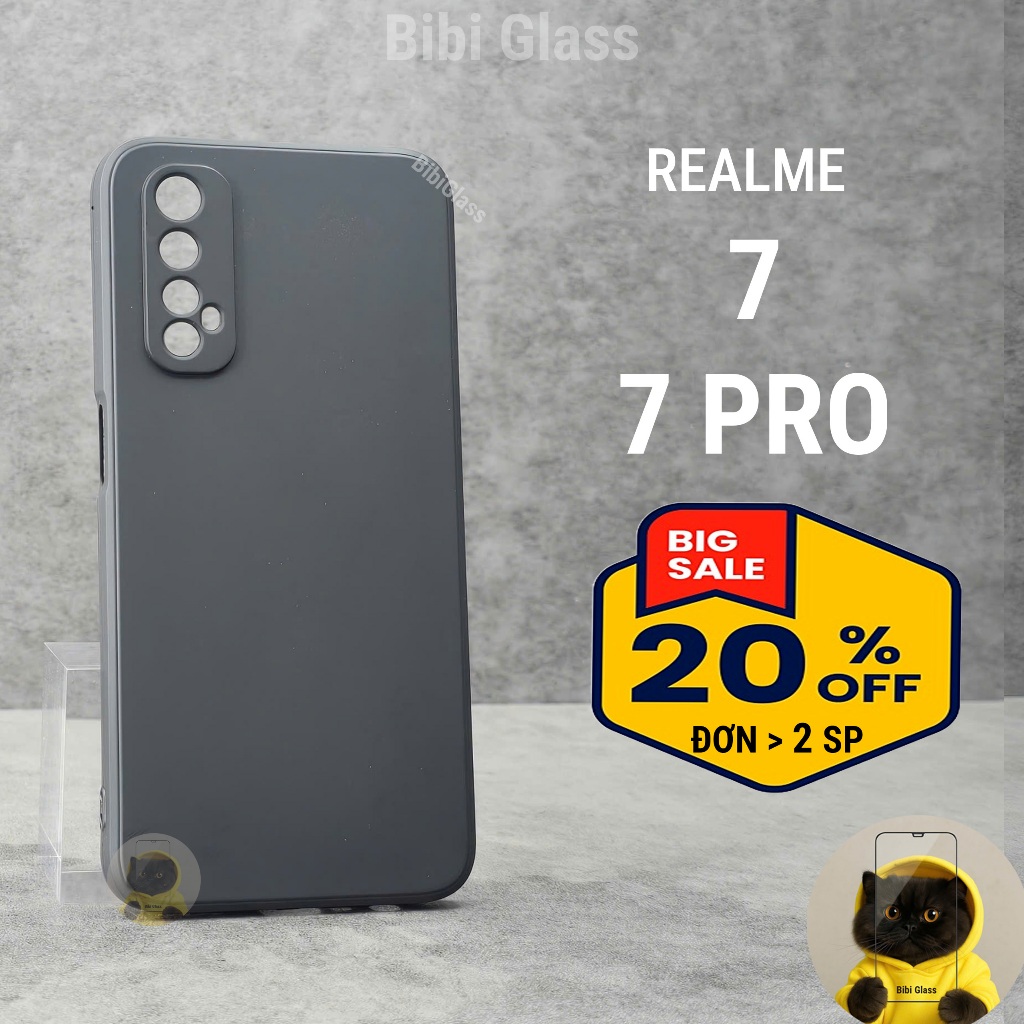 Ốp lưng realme 7, 7 pro bảo vệ cam điện thoại toàn diện cạnh vuông nhựa dẻo tpu bibi glass