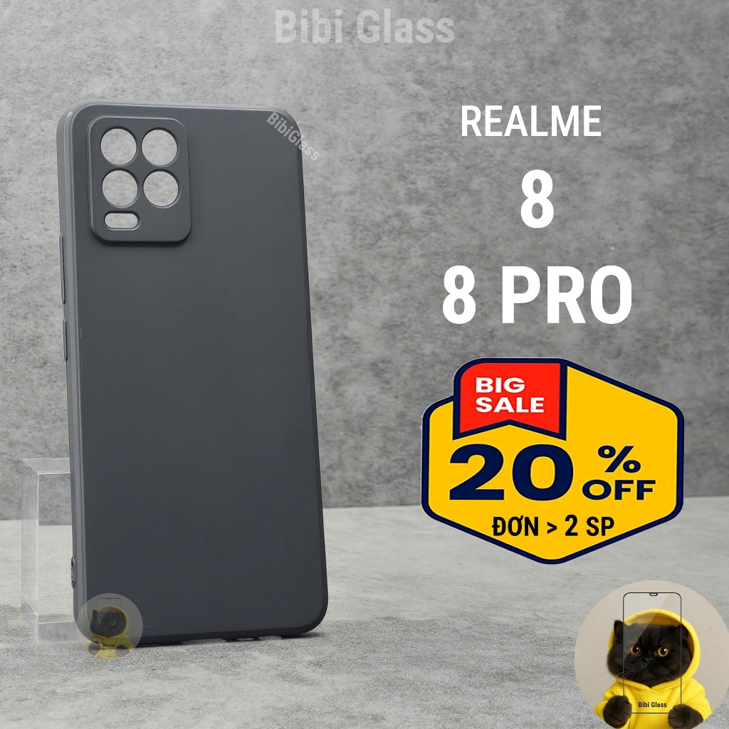 Ốp lưng Realme 8 / 8 pro bảo vệ cam điện thoại toàn diện cạnh vuông nhựa dẻo tpu bibi glass