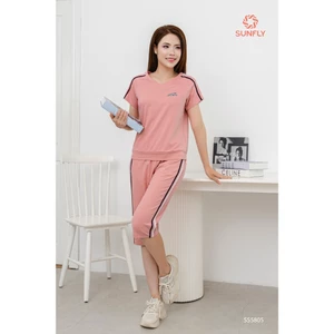 SS5805 Bộ thể thao nữ cotton compact áo cộc quần ngố