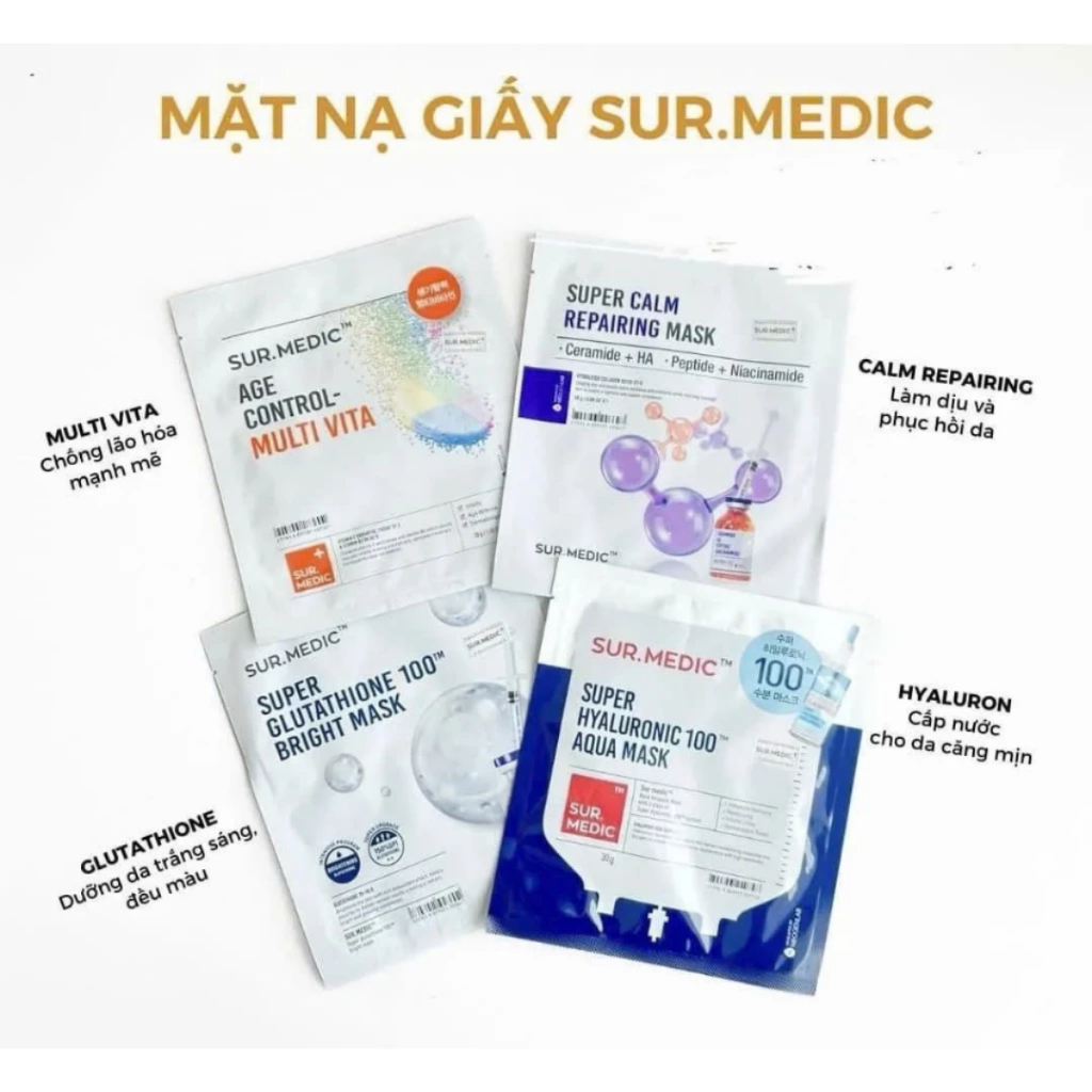 Mặt Nạ Dưỡng Trắng SURMEDIC Bright Glutathione Mask 28g/30g