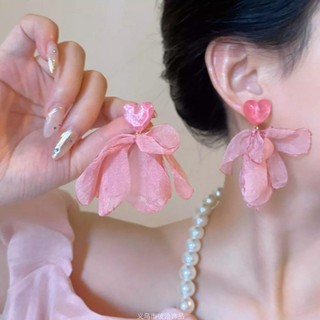 Khuyên tai nữ thời trang phong cách tưởi trẻ, kỳ nghỉ  màu hồng dễ thương