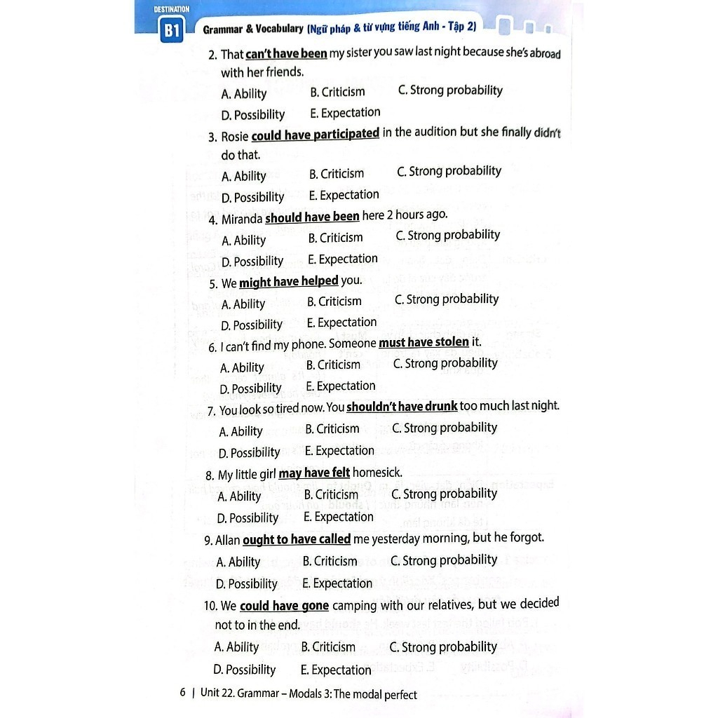 Sách - DESTINATION B1 - Ngữ Pháp Và Từ Vựng Tiếng Anh Tập 2