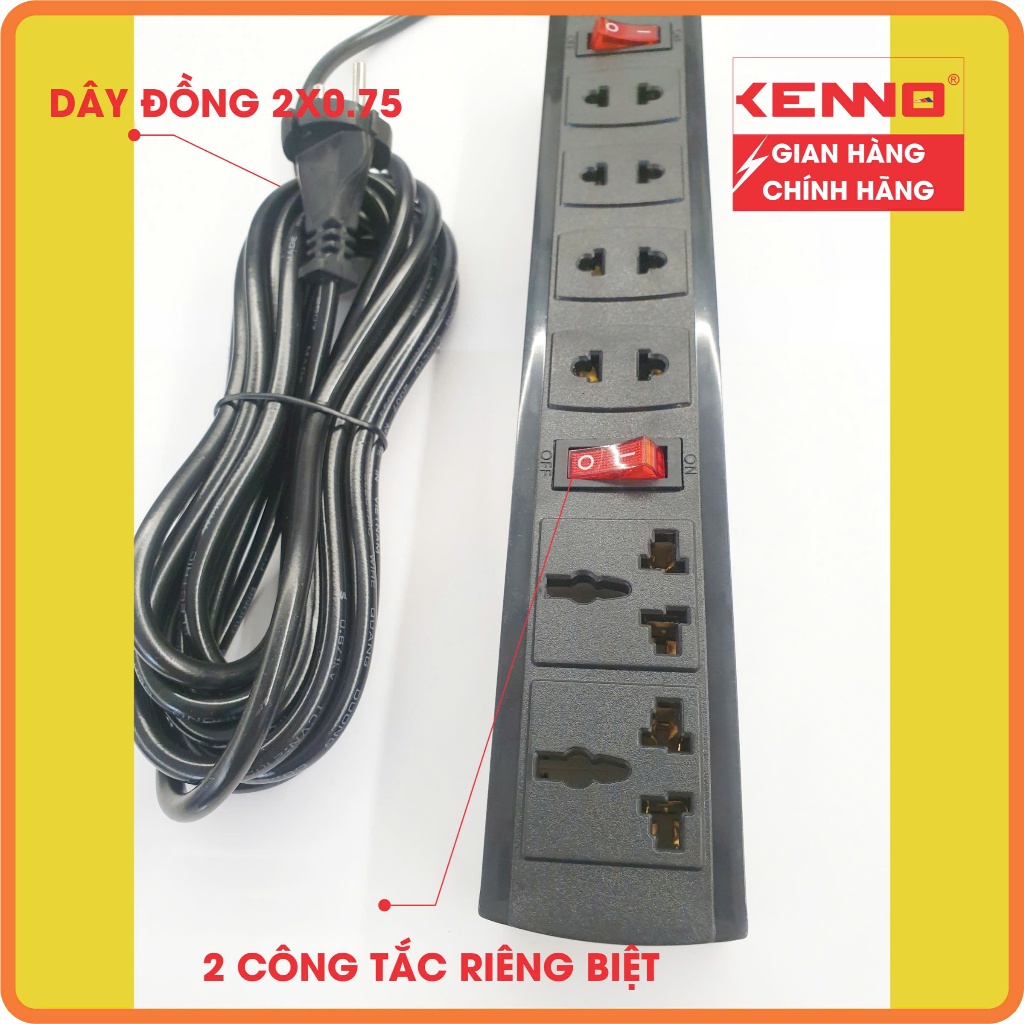 Ổ cắm đa năng 6 lỗ kenno
