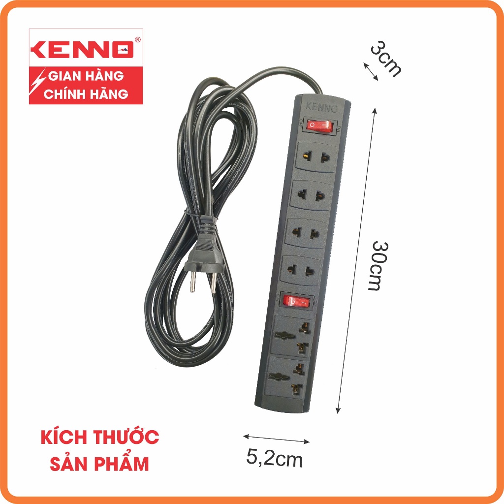 Ổ cắm đa năng 6 lỗ kenno