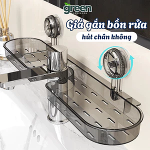 Giá Đựng Đồ Gắn Bồn Rửa Mặt Trong Suốt, Kệ Để Đồ Nhà Tắm Hút Chân Không Có Lỗ Thoát Nước Đa Năng