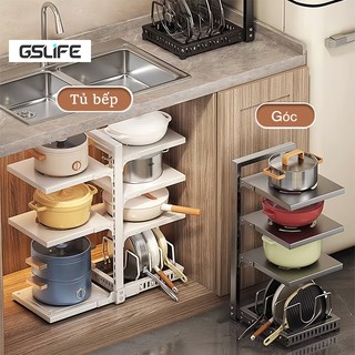 Gslife Giá Đựng Nồi Thông Minh Có Thể Điều Chỉnh - Thép Carbon Cao Cấp, Đế Chống Trơn, Phù Hợp Mọi Không Gian Bếp