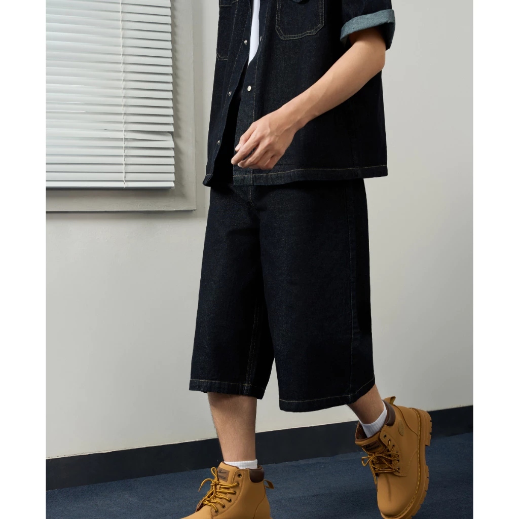 Set Quần Áo Denim REDLABEL Đồ Bộ Nam Nữ Denim Áo Quần Baggy Form Oversize
