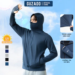 Áo khoác chống nắng nam Guzado chất thun lạnh chống tia UV thiết kế lưới tản nhiệt chống nóng GCN