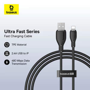 Baseus Ultra-Fast Series 2.4A Fast Charging Cable USB-A to iP Charging Data Cable USB 480Mbps data Transmission