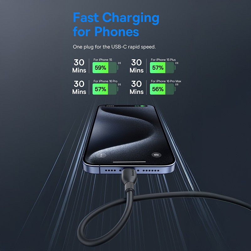 Baseus Ultra-Fast Fast Charging Cable USB-C to USB-C 100W 1.5m Cluster Black