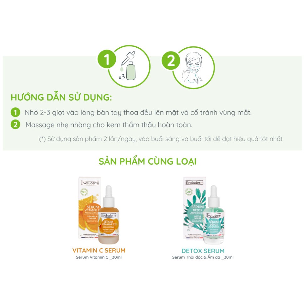 Serum Tinh Chất Lô Hội Evoluderm Moisturizing giúp da sáng bóng, dưỡng ẩm sâu 30ML