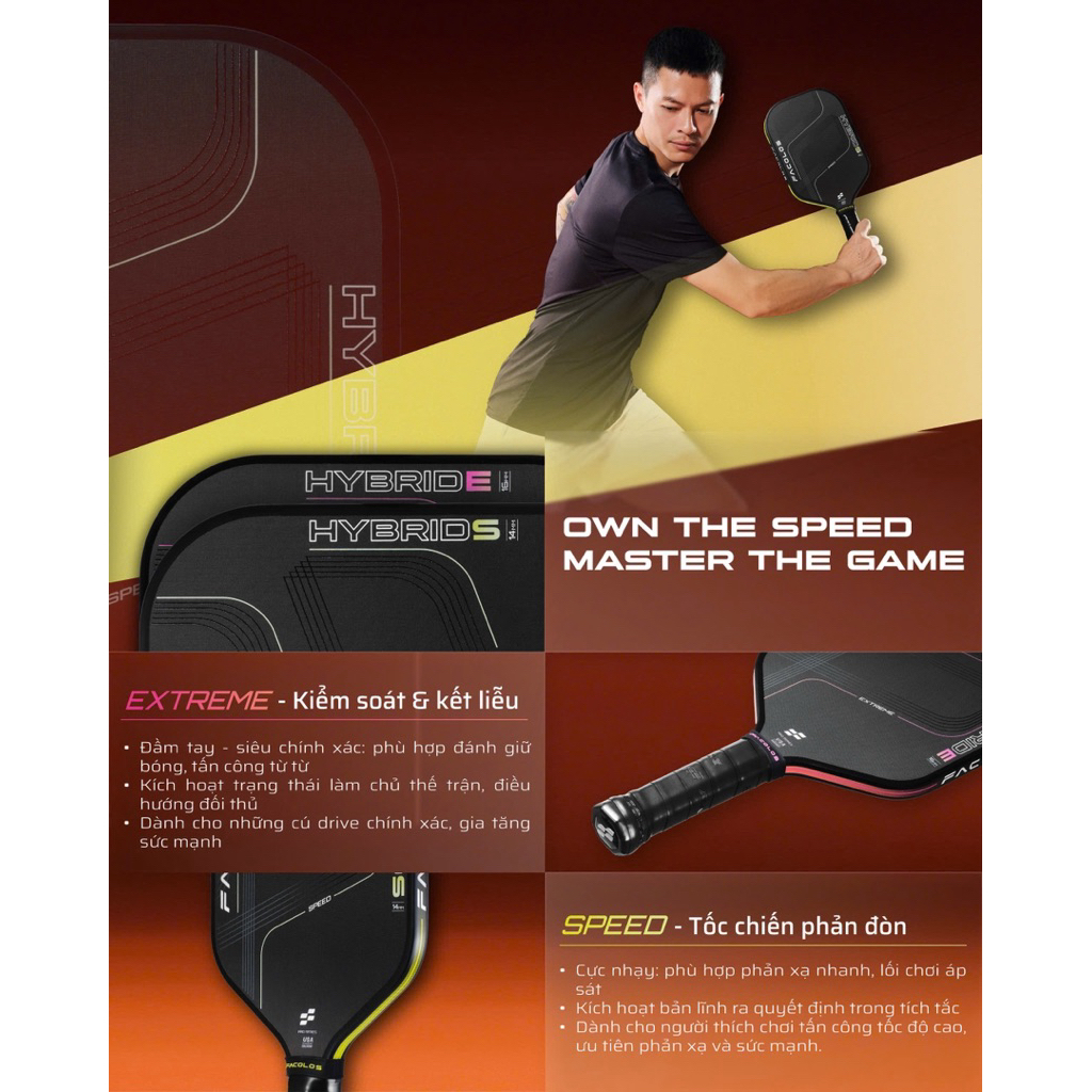 ✅ [Ship Hoả Tốc] Vợt Pickleball Facolos Hybrid 2.0 mới, tốc độ, mạnh mẽ và bền bỉ, hàng chính hãng