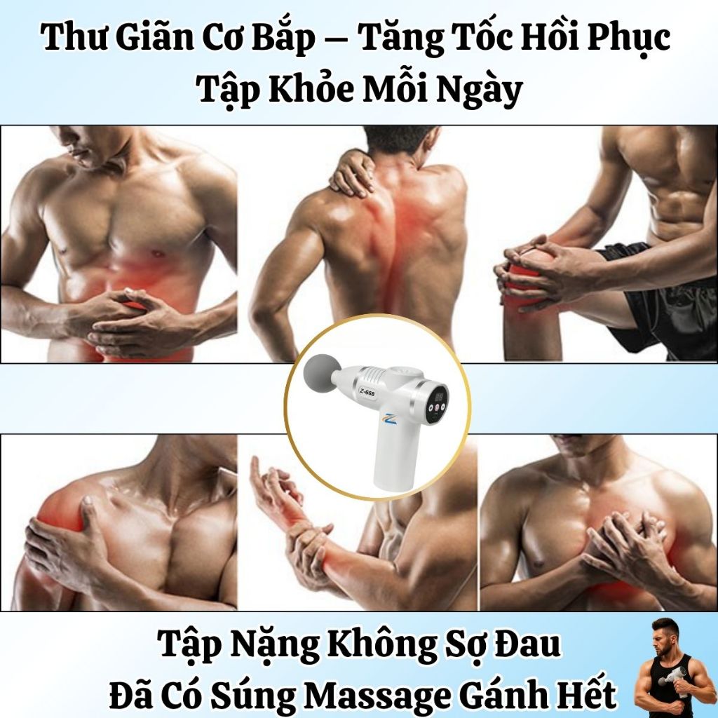 Máy Massage Cổ Vai Gáy Cầm Tay, Máy Massage Giảm Đau Nhức Cơ Bắp Sau Tập Gym Giãn Cơ Nhanh 99 Cấp Độ