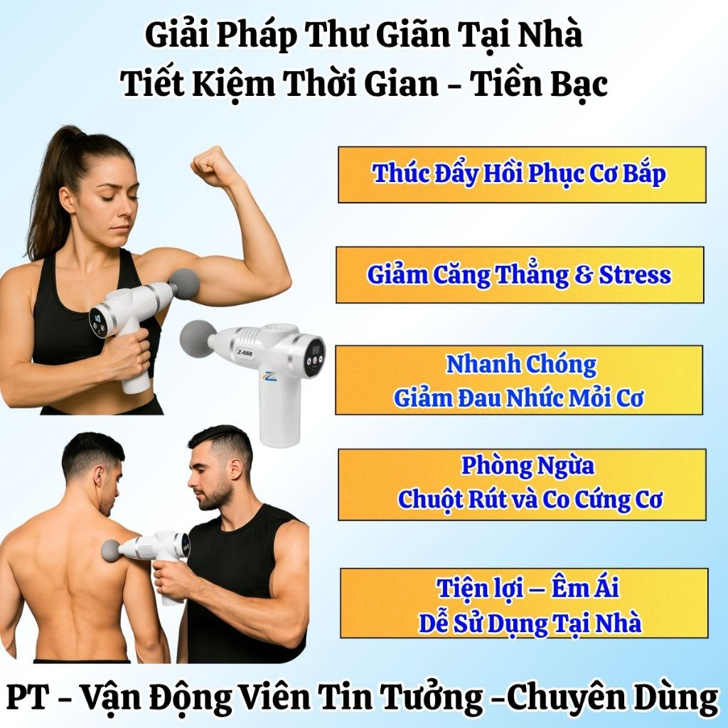 Máy Massage Cổ Vai Gáy Cầm Tay, Máy Massage Giảm Đau Nhức Cơ Bắp Sau Tập Gym Giãn Cơ Nhanh 99 Cấp Độ