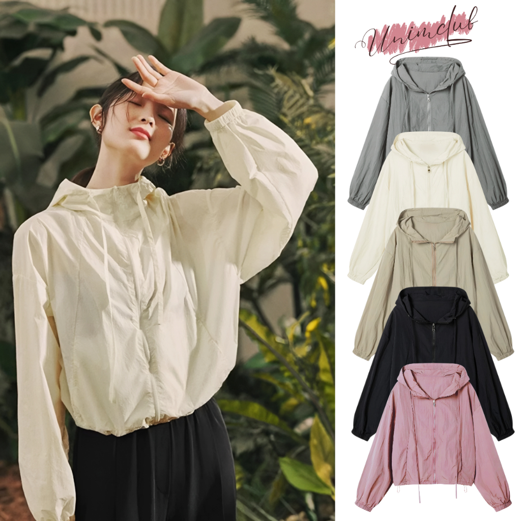 [XẢ KHO] Áo Khoác Gió Nữ 2 Lớp Unim Chất Liệu Gió Nhăn Mềm Cao Cấp Cản Gió Chống Nắng Mẫu Mới 2025 Dáng Boxy Có Mũ Dây