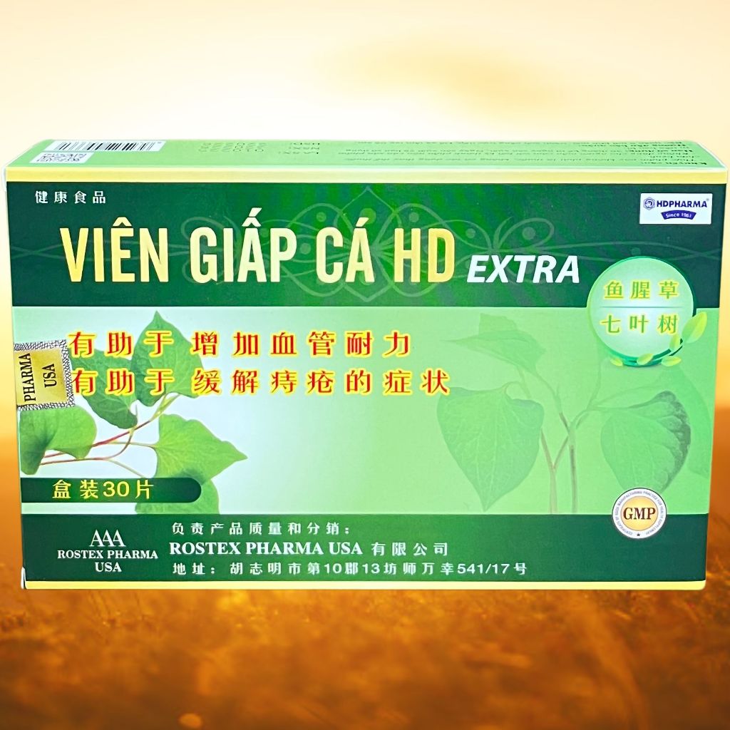 Combo 5 Hộp Viên Giấp Cá HD Extra - Rostex - Hải Dương - Vitamin Thanh Lọc