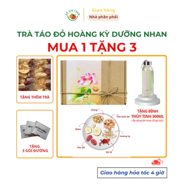 Trà táo đỏ hoàng kỳ dưỡng nhan Dogiafarm (táo mỹ, gừng, táo thái lát, táo đỏ, hoàng kỳ, kỷ tử) - Mua 1 tặng 3
