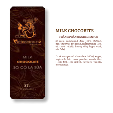 Thanh socola 37g nguyên chất Chocobite nhiều vị