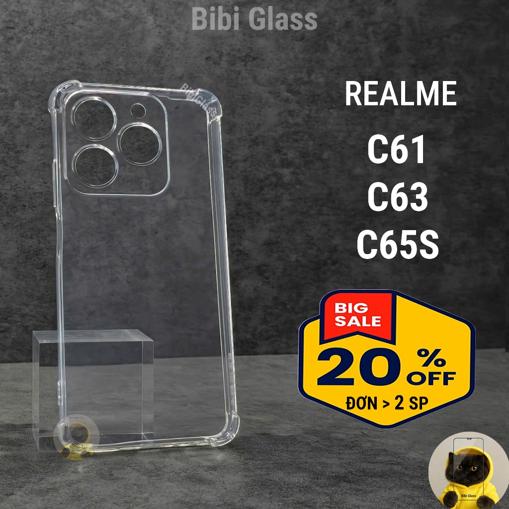 Ốp lưng REALME C61, C65s, C63 trong suốt silicon nhựa dẻo cao cấp chống sốc va đập bảo vệ cam toàn diện bibi