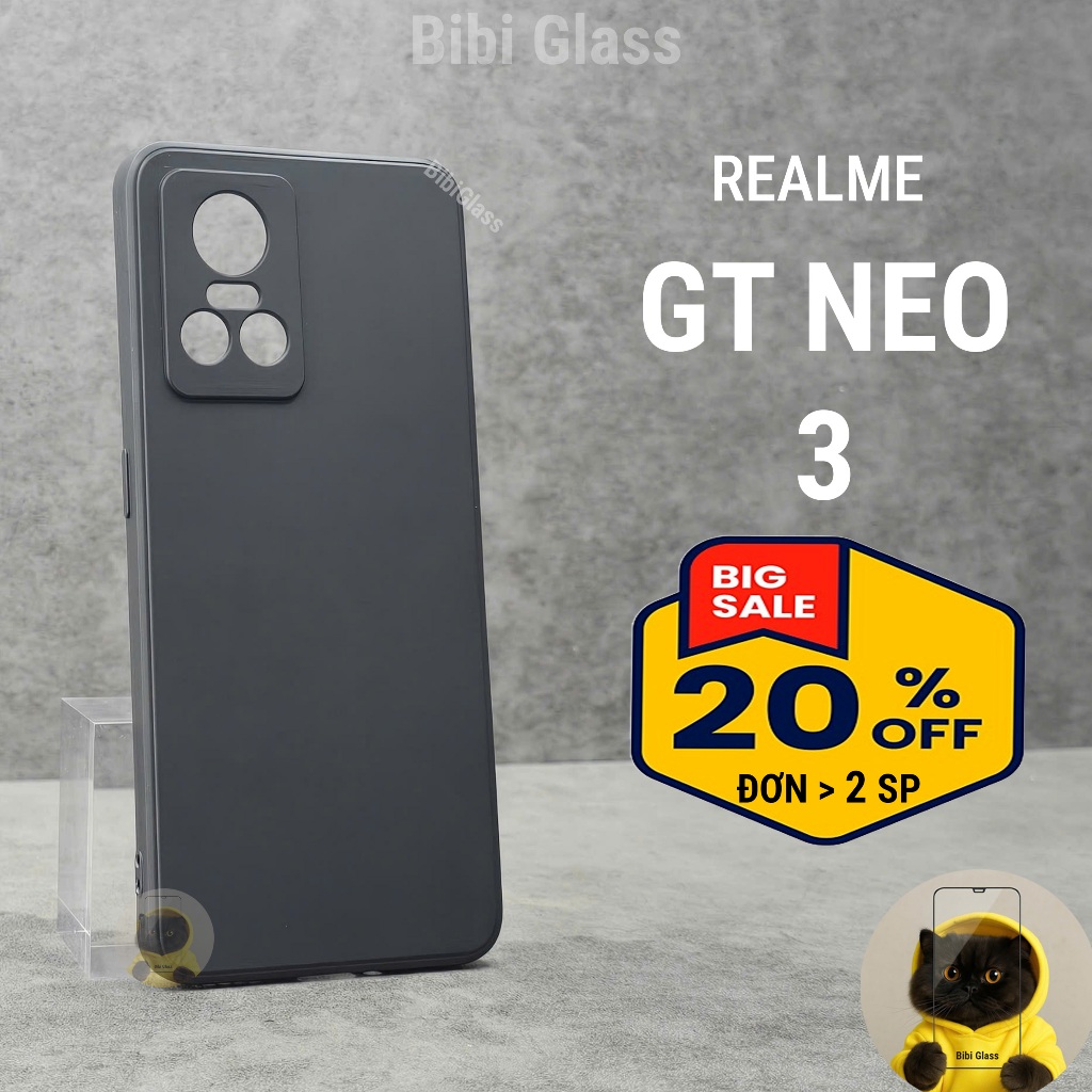 Ốp lưng Realme GT neo 3 bảo vệ cam điện thoại toàn diện cạnh vuông nhựa dẻo tpu bibi glass