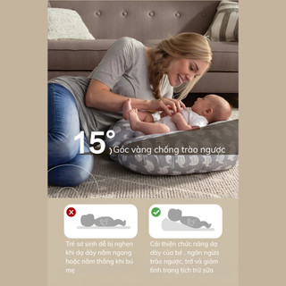 Gối Chống Trào Ngược Cao Cấp, Đệm Chống Trào Ngược Chất Liệu Cotton, Giảm Thiểu Tình Trạng Nôn Trớ