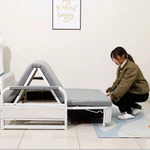 Sofa giường gấp gọn đa năng bọc vải nano chống thấm , Giường gấp gọn chuyển đổi thành ghế thông minh có ngăn chứa đồ — ảnh 7
