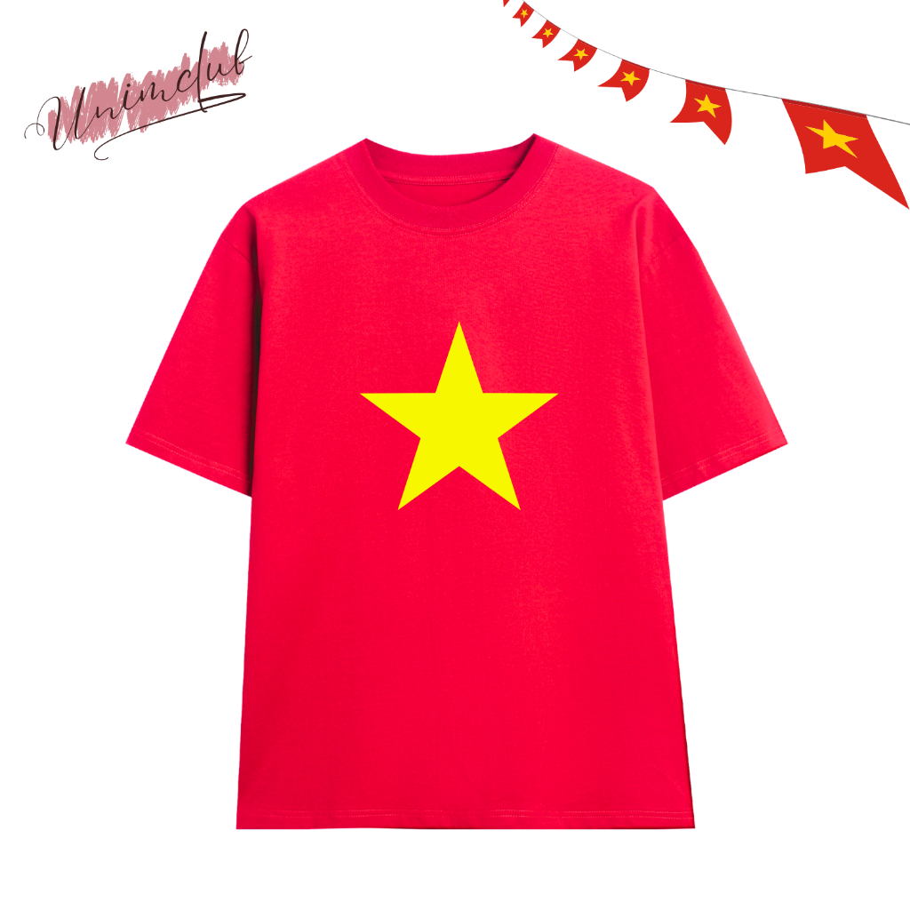 Áo Thun Cờ Đỏ Sao Vàng Basic Concert Quốc Gia 2/9 Thun Việt Cotton Premium