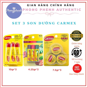 Set 3 cây son dưỡng Carmex Lip Balm mua sale US