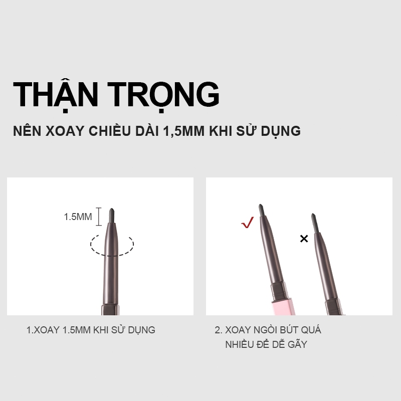 Za Chì kẻ lông mày hai đầu lâu trôi Detail-stroking Precision 0.1g