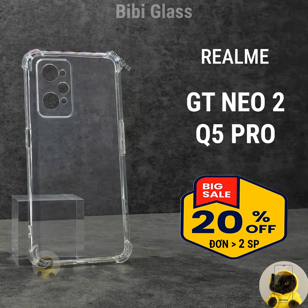 Ốp lưng REALME GT Neo 2 / Q5 Pro trong suốt silicon cao cấp chống sốc va đập bảo vệ cam toàn diện bibi