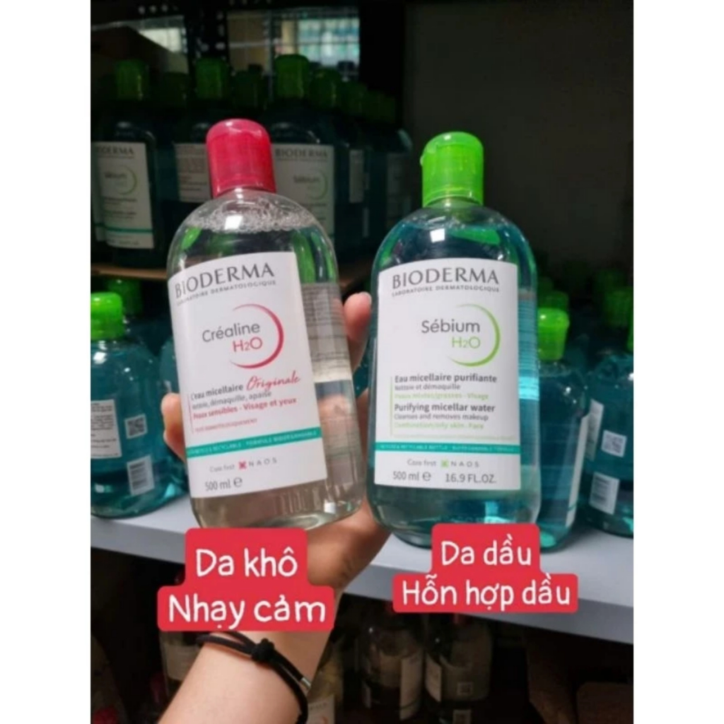 Nước Tẩy Trang Nội Địa Pháp Sébium H2O Cho Da Dầu Mụn 500ml (Màu xanh lá)