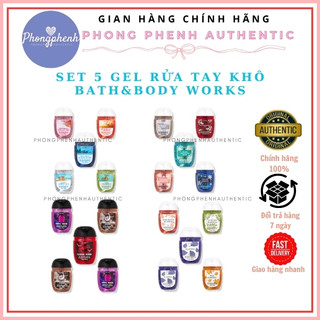 [ CÓ LẺ] SET 5 GEL RỬA TAY KHÔ BATH & BODY WORK  - Phồng Phềnh Authentic