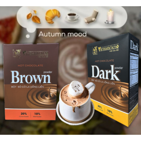 Bột Hot Chocolate - Hot Chocolate Dark - Hot Chocolate Brown - Hộp 300g