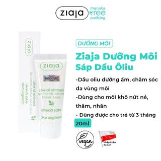 Sáp Dầu Ô Liu - Ziaja Olive Oil Ointment 20ml, Dưỡng Môi Khô, Nứt Nẻ