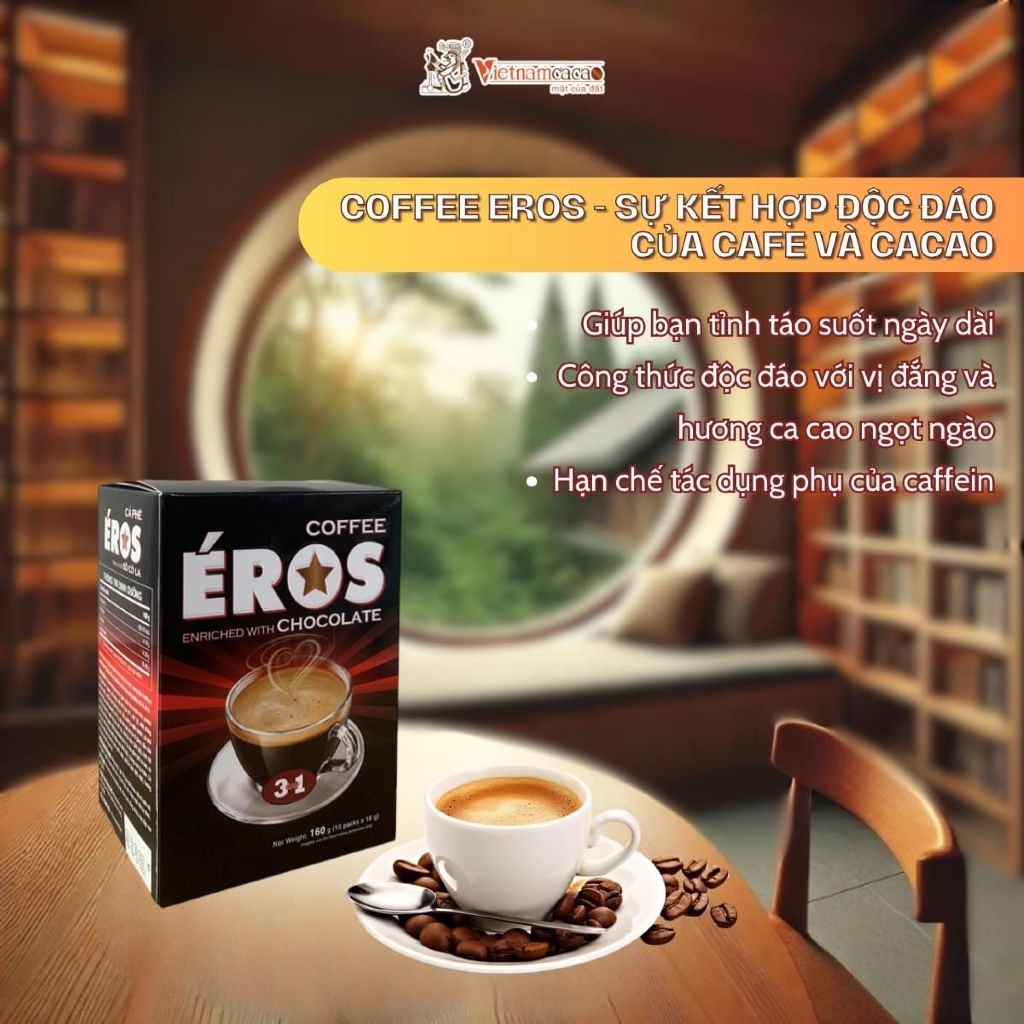 Bột Cafe Eros cà phê 3 in 1 Eros gói 160g
