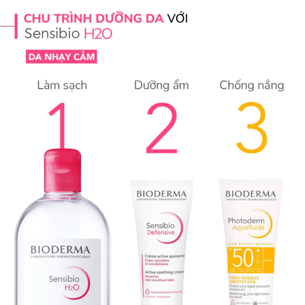 [HÀNG CTY] Nước tẩy trang Micellar cho da nhạy cảm Bioderma Sensibio/Sebium H2O - 500ml