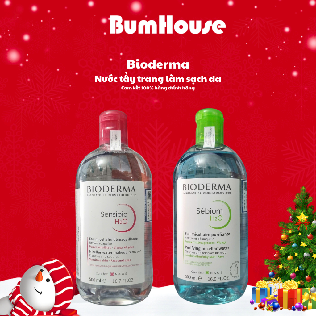 [HÀNG CTY] Nước tẩy trang Micellar cho da nhạy cảm Bioderma Sensibio/Sebium H2O - 500ml