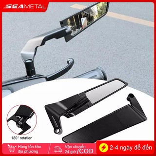 SEAMETAL chiếu hậu Xe máy Có thể Điều chỉnh cánh gió Xoay cho Ninja 250 300 H2 H4