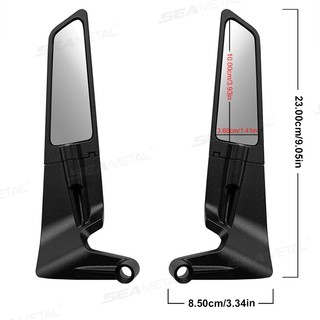 SEAMETAL chiếu hậu Xe máy Có thể Điều chỉnh cánh gió Xoay cho Ninja 250 300 H2 H4