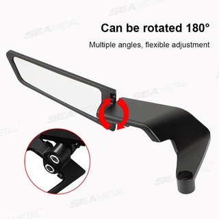 SEAMETAL chiếu hậu Xe máy Có thể Điều chỉnh cánh gió Xoay cho Ninja 250 300 H2 H4