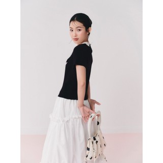 Áo knit OLV cổ bẻ phối dây cột nơ trẻ trung năng động Sooah Knit Top phù hợp đi làm đi chơi