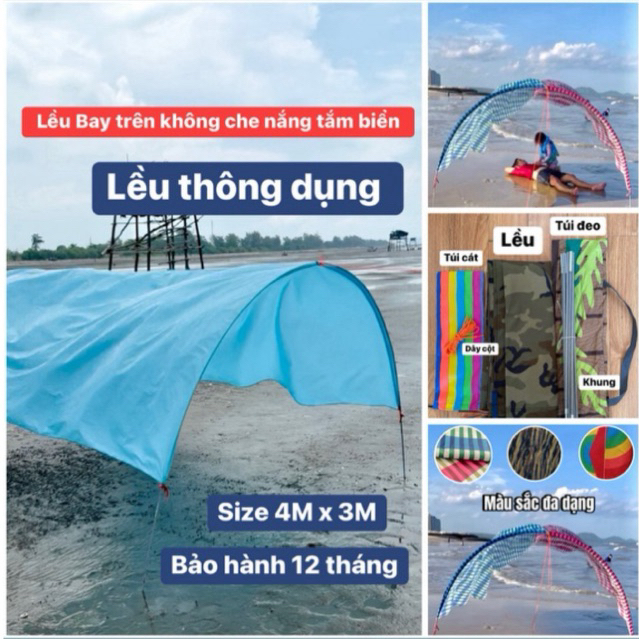 Lều bay che nắng biển gấp gọn loại thông dụng mix màu ngẫu nhiên (Huy Phạm)