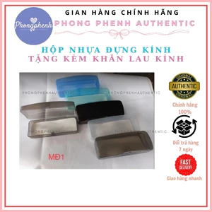 Hộp nhựa đựng kính - Nắp gập - Tặng kèm khăn lau kính _RANDOM MÀU