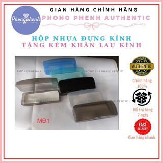 Hộp nhựa đựng kính - Nắp gập - Tặng kèm khăn lau kính _RANDOM MÀU