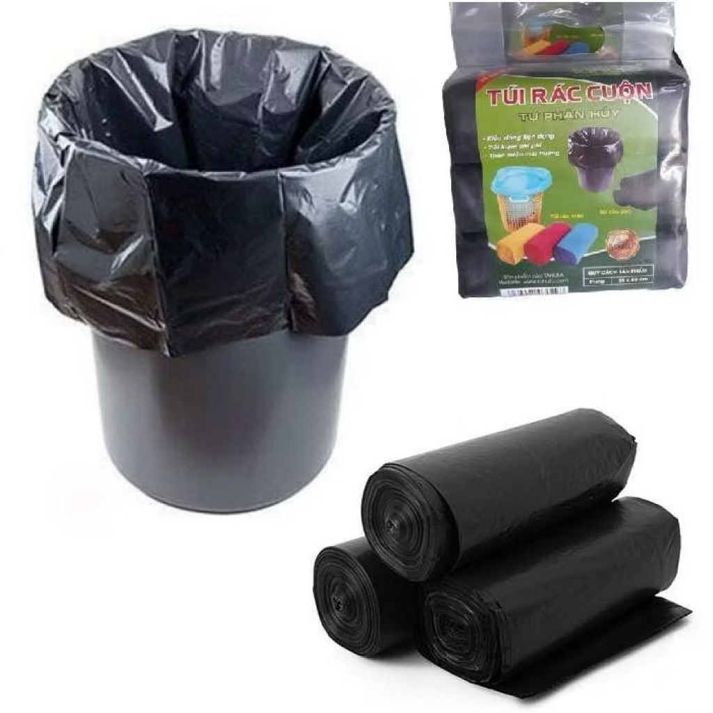 Set 3 cuộn túi đựng rác tự phân huỷ thân thiện với môi trường