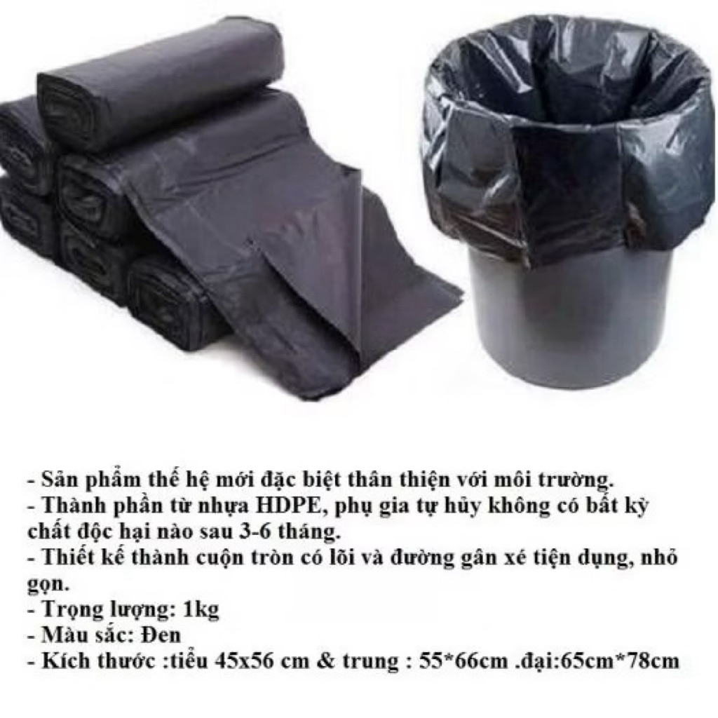 Set 3 cuộn túi đựng rác tự phân huỷ thân thiện với môi trường