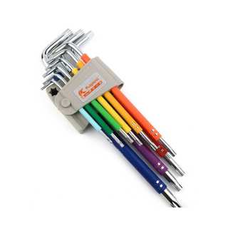 Bộ lục giác hoa thị 9 màu KAPUSI Japan, 9 cây chữ L từ T10-T50 Thép cao cấp không gỉ, Bh12 thángKouritsu Official Store