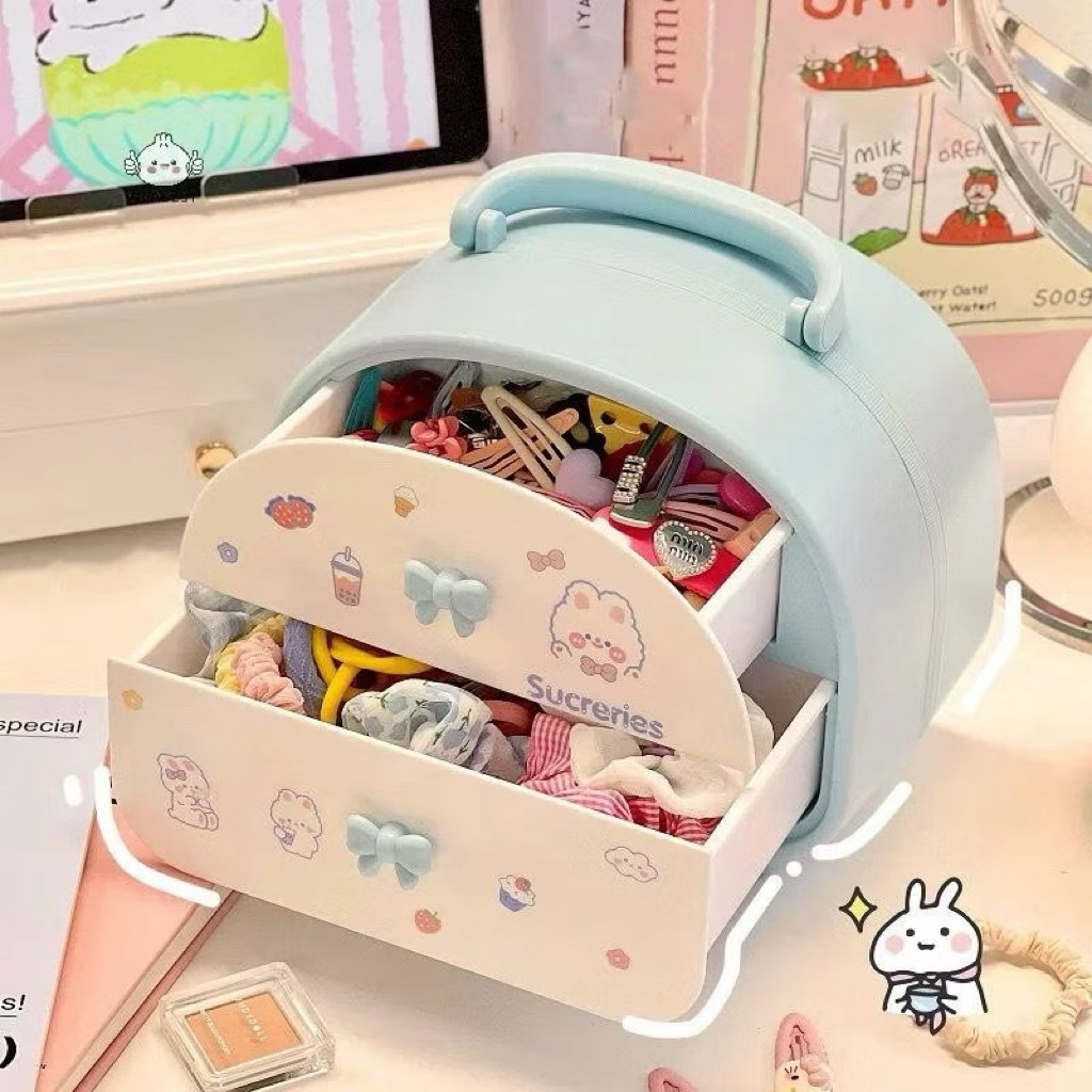 Kệ để đồ nơ có quai xách tiện lợi - Hộp đựng đồ linh tinh